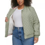 Plus Size Quilted Bomber Jacket