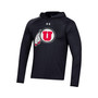 Men's Black Utah Utes School Logo Raglan Long Sleeve Hoodie Performance T-shirt