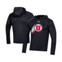 Men's Black Utah Utes School Logo Raglan Long Sleeve Hoodie Performance T-shirt