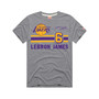 Men's LeBron James Gray Los Angeles Lakers Number Tri-Blend T-shirt