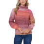 Women's Ombre Cowl Neck Sweater
