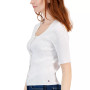 Women's Scoop-Neck Button-Front Ribbed Sweater