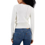 Juniors' Surplice-Neck Ribbed-Hem Sweater