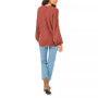 Women's Rib-Knit Bubble Sleeve Long Sleeve Sweater