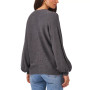 Women's Rib-Knit Bubble Sleeve Long Sleeve Sweater