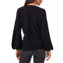 Women's Rib-Knit Bubble Sleeve Long Sleeve Sweater
