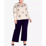 Plus Size Sequinela Round Neck Sweater