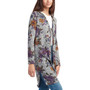 Juniors' Printed Tie-Front Duster Sweater