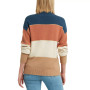 Women's Colorblocked Mock-Neck Long Sleeve Sweater