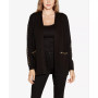 Black Label Women's Embellished Open-Front Cardigan
