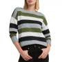 Women's Striped Crewneck Drop-Shoulder Sweater