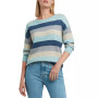 Women's Striped Crewneck Drop-Shoulder Sweater