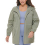 Plus Size Zip-Front Long-Sleeve Hooded Parka