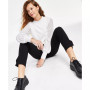 Women's Mock Neck Contrast Long Sleeve Sweater