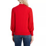 Women's Mock Neck Contrast Long Sleeve Sweater