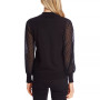 Women's Mock Neck Contrast Long Sleeve Sweater