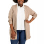Plus Size Chevron-Stitch Cardigan Sweater, Created for Macy's