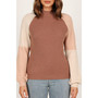 Womens Sophia Colorblock Mockneck Knit Sweater