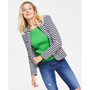 Women's Striped Puff-Sleeve Jacket