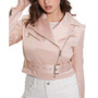 Women's Luna Belted Cropped Long-Sleeve Biker Jacket