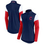 Women's Navy, Red Cleveland Indians Authentic Fleece Quarter-Zip Jacket