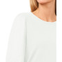 Women's Long Sleeve Sheer-Sleeve Cotton Sweater Top