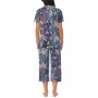 Women's Printed Notched-Collar Capri Pajama Set