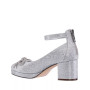 Big Girls Daylin Ankle Strap Rhinestone Bow Dress Shoe
