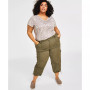 Plus Size Bungee-Hem Capri Pants, Created for Macy's