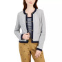 Women's Contrast-Trim Open-Front Jacket