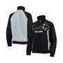 Women's Black and Silver Las Vegas Raiders Backfield Raglan Full-Zip Track Jacket