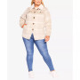 Plus Size Faux Wool Plaid Jacket