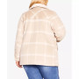 Plus Size Faux Wool Plaid Jacket