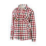 Women's Oatmeal Chicago Blackhawks Plaid Button-Up Shirt Jacket