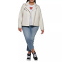 Plus Size Trendy Faux Leather Moto Jacket