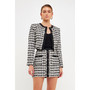 Women's Cropped Tweed Jacket With Fringe