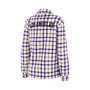 Women's Oatmeal, Purple Los Angeles Lakers Plaid Button-Up Shirt Jacket