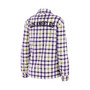 Women's Oatmeal, Purple Los Angeles Lakers Plaid Button-Up Shirt Jacket