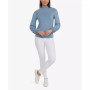 Women's Mock Neck Top with Blouson Sleeves