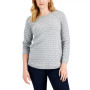 Women's Cotton Tuck-Stitch Sweater, Created for Macy's