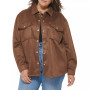 Trendy Plus Size Faux-Suede Shacket
