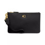 Polished Pebble Leather Small Zip-Top Wristlet