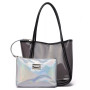 Serene Hologram Clear Large Clutch and Tote Set