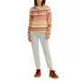 Women's Half-Zip Striped Cotton Pullover Jacket