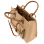 Veda Two-Tone Buckle Medium Satchel Bag