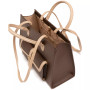 Veda Two-Tone Buckle Medium Satchel Bag