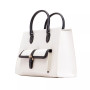 Veda Two-Tone Buckle Medium Satchel Bag