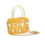Women's Top Handle Wicker Imitation Pearl-Embellished Mini Bag
