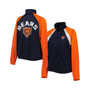 Women's Navy, Orange Chicago Bears Confetti Raglan Full-Zip Track Jacket