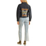 Women's Printed Panel Detail Denim Trucker Jacket